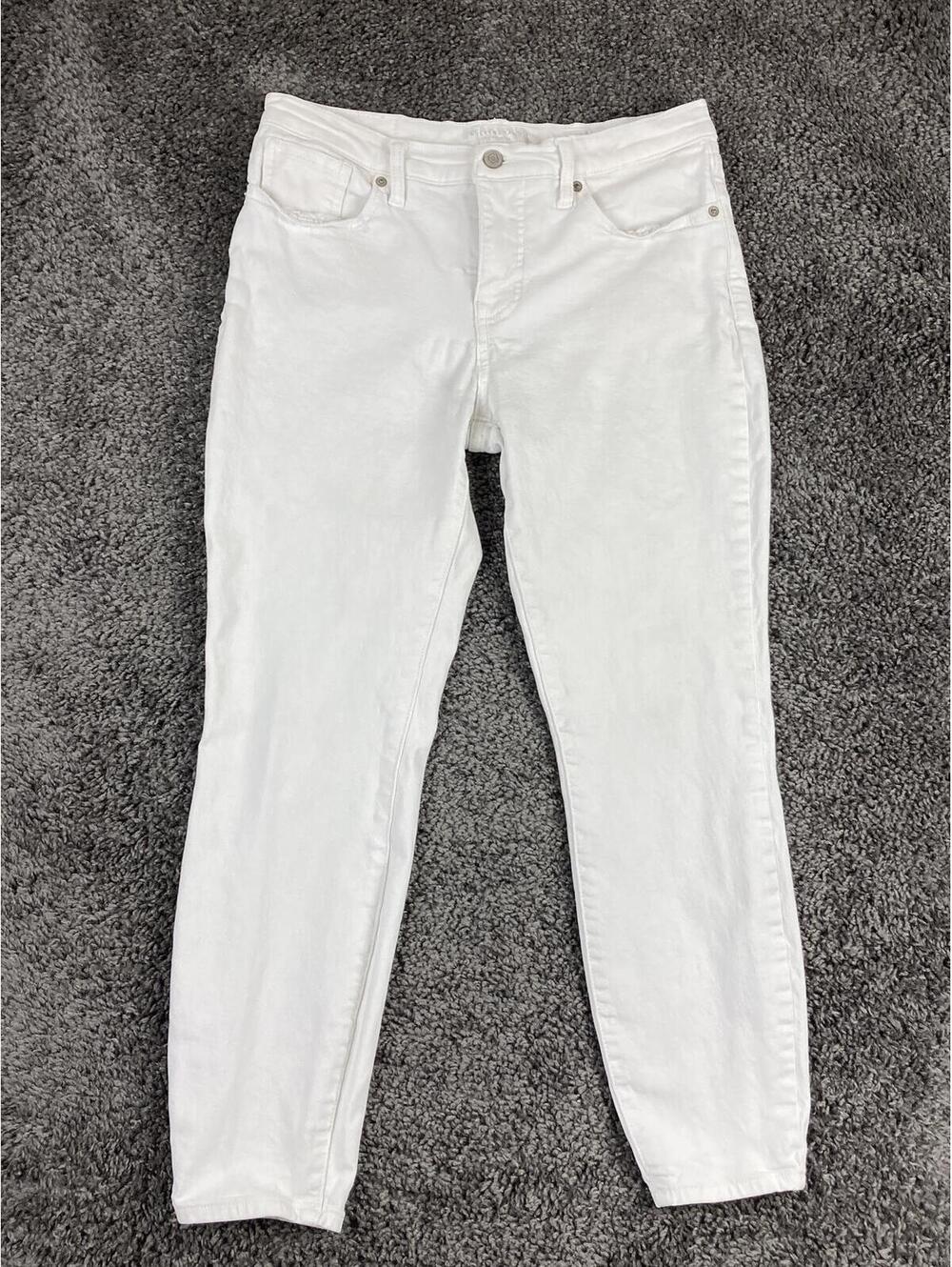 Lucky Brand Ava Mid Rise Skinny Ankle Jeans White Denim Women's 8/29 Stretch